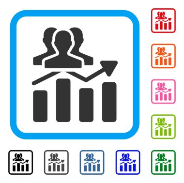 Seyirci grafik eğilim simgesi çerçeveli