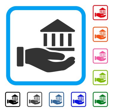 Banka hizmet el simgesi çerçeveli