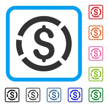 Doları diyagram simgesi çerçeveli