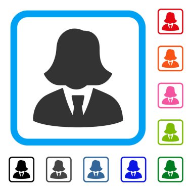 İş kadını simgesi çerçeveli