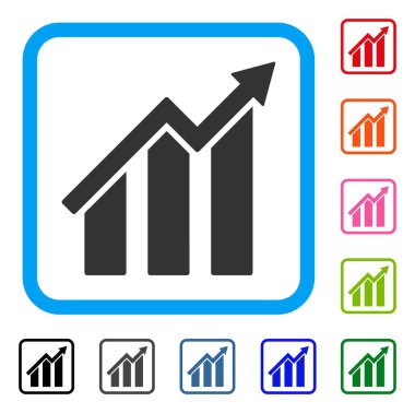 Büyüme grafik simge çerçeveli