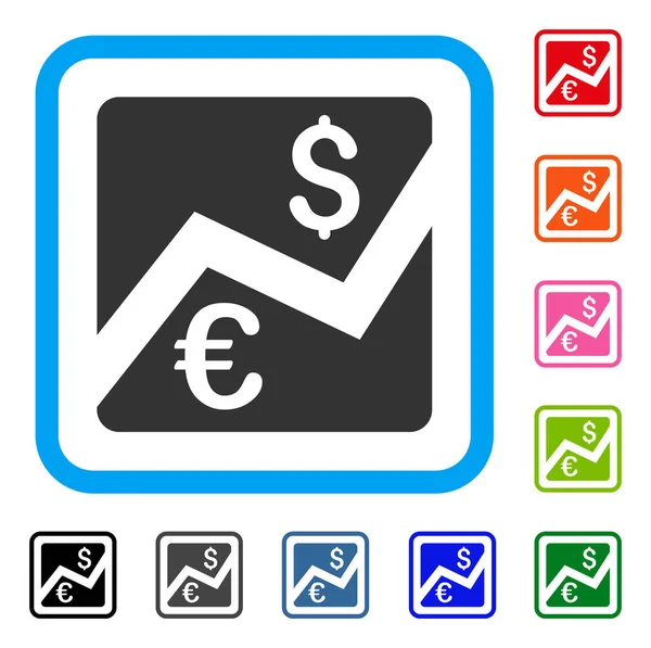 Euro Forex marché encadré Icône — Image vectorielle