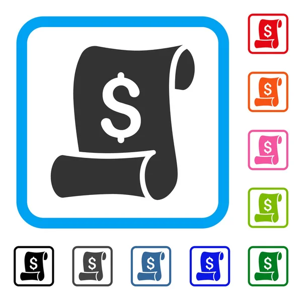 Finansowy przychód Roll oprawione ikona — Wektor stockowy