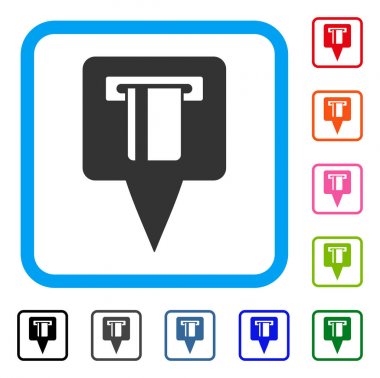 ATM makine harita işaretçi simgesi çerçeveli