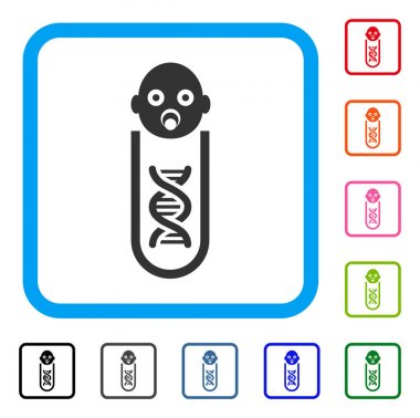 Bebek genetik analiz simgesi çerçeveli