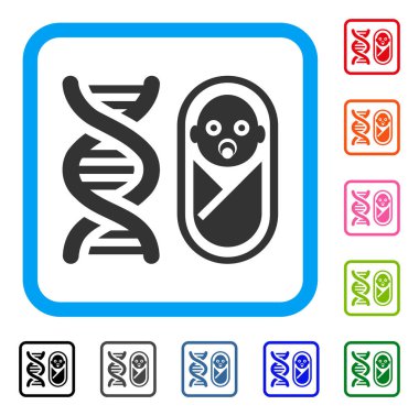 Bebek genetik simgesi çerçeveli