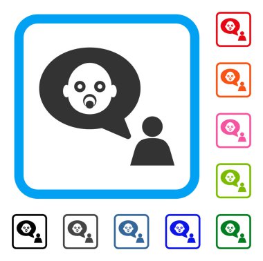 Bebek düşünen biri simgesi çerçeveli