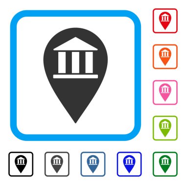 Banka Binası PIN simgesi çerçeveli