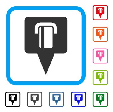 Banka Terminal Haritası işaretçi simgesi çerçeveli