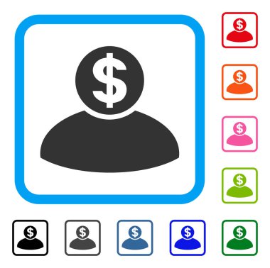 Bankacı simgesi çerçeveli