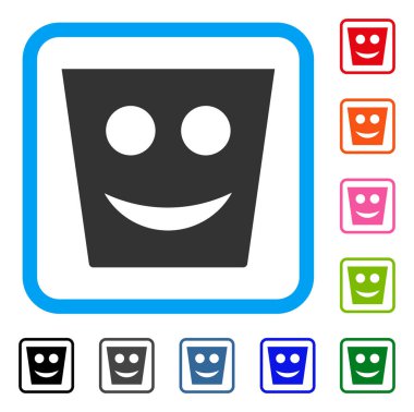 Sepet gülümseme simgesi çerçeveli