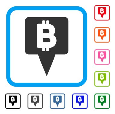 Bitcoin harita işaretçi simgesi çerçeveli