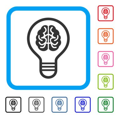 Beyin ampul simgesi çerçeveli