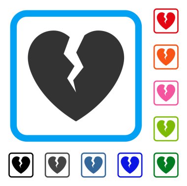 Kırık kalp simgesi çerçeveli