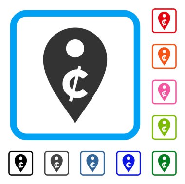 Yüzde harita işareti simgesi çerçeveli