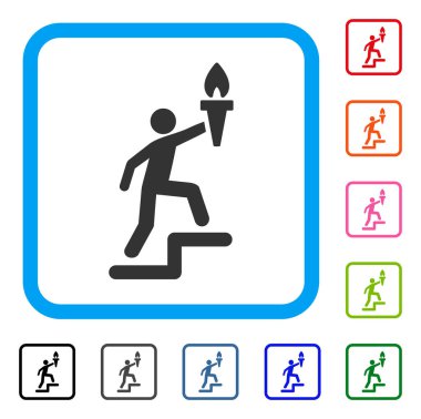 Lider meşale ile tırmanma simgesi çerçeveli