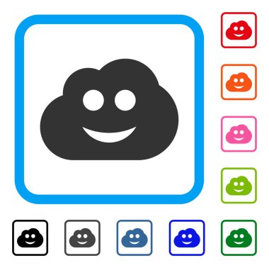 Bulut Smiley simgesi çerçeveli