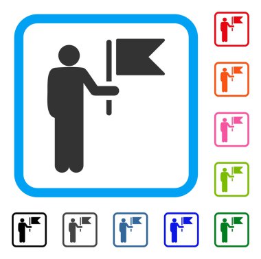 Komutan bayrak simgesi çerçeveli