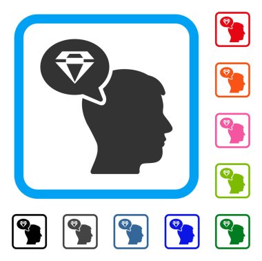 Elmas düşünme simgesi çerçeveli