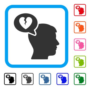 Boşanma düşünen adam simgesi çerçeveli