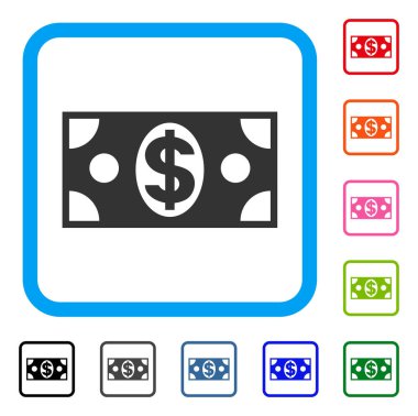 Doları banknot simgesi çerçeveli