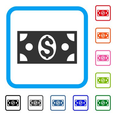 Doları banknot simgesi çerçeveli