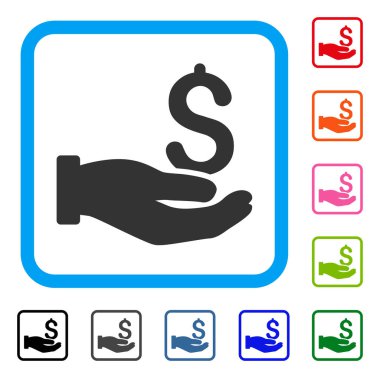 Doları bağış el simgesi çerçeveli