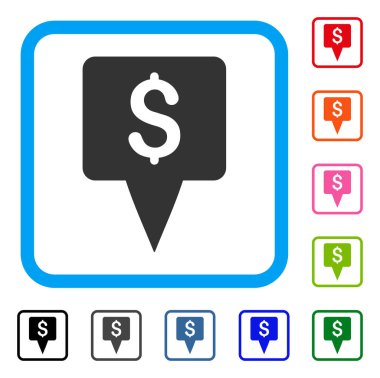 Doları harita işaretçi simgesi çerçeveli