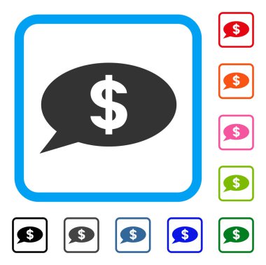 Doları ileti balonu simgesini çerçeveli