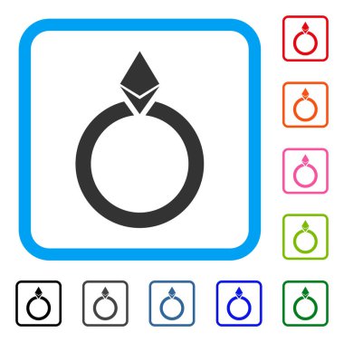 Simge Ethereum takı yüzük çerçeveli