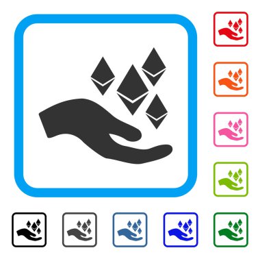 Ethereum teklif el simgesi çerçeveli