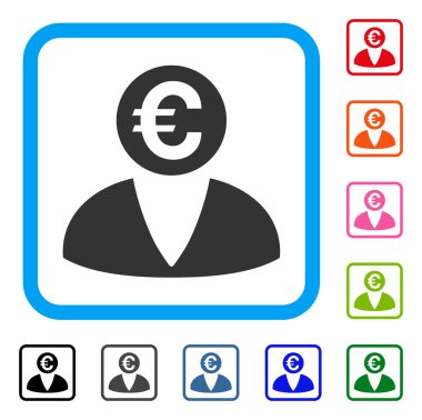 Euro bankacı simgesi çerçeveli