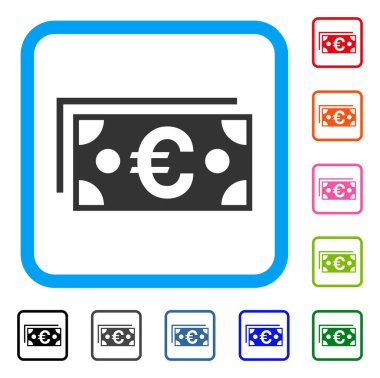 Euro banknot simgesi çerçeveli
