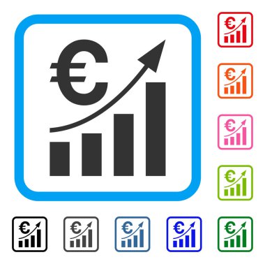 Euro Bar grafik eğilim simgesi çerçeveli