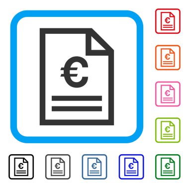 Euro fatura sayfa simgesi çerçeveli