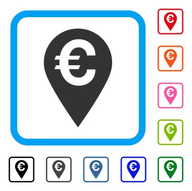 Avrupa harita işareti simgesi çerçeveli