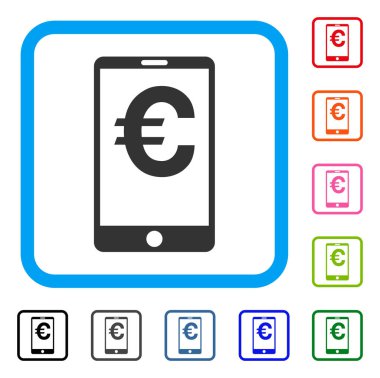 Euro telefon dengesi simgesini çerçeveli