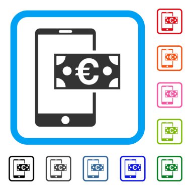 Euro mobil para simgesi çerçeveli