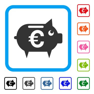 Euro kumbara simgesi çerçeveli