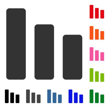 Çubuk grafik azalma simgesi çerçeveli