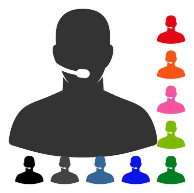 Çağrı Merkezi operatörü simgesi çerçeveli