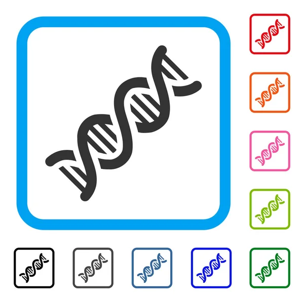 DNA Spiral Framed Icon — Stock Vector