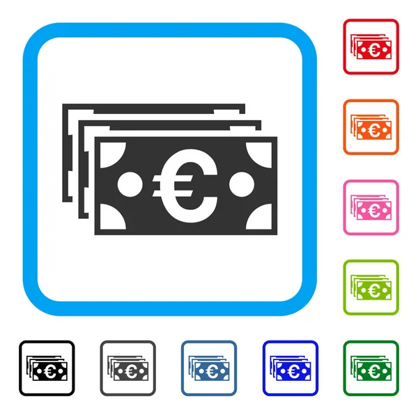 Euro Banknotes Framed Icon — Stock Vector