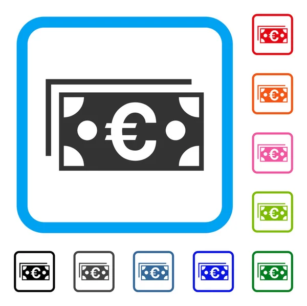 Euro Banknotes Framed Icon — Stock Vector