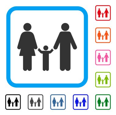 Aile çocuk simgesi çerçeveli