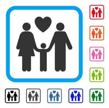 Aile sevgisi simgesi çerçeveli