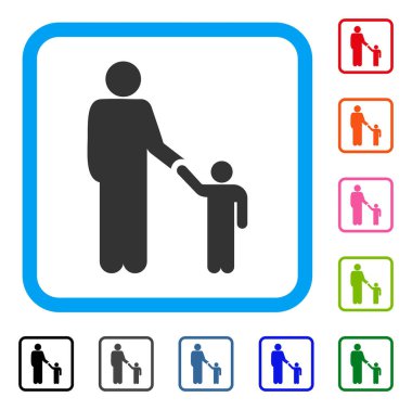 Baba çocuk simgesi çerçeveli