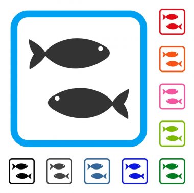 Balık çift simgesi çerçeveli