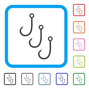 Balıkçılık kanca simgesi çerçeveli