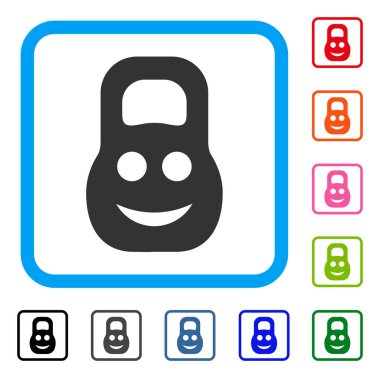 Fitness demir gülümseme simgesi çerçeveli